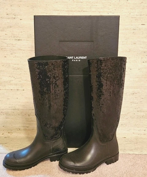 Saint Laurent Women's Rain Boot Black for sale | eBay
