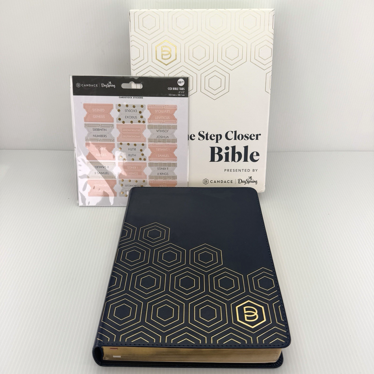One Step Closer Bible NLT Navy Blue Candace Cameron Bure + Tabs
