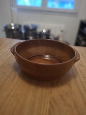 Plat en grès Digoin France ancien 21 cm anse brun compatible four