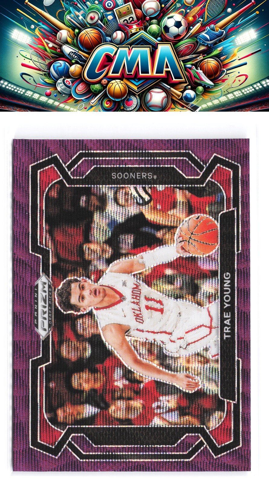 2024 Panini Prizm Draft Picks #49b Trae Young Prizms Purple Wave