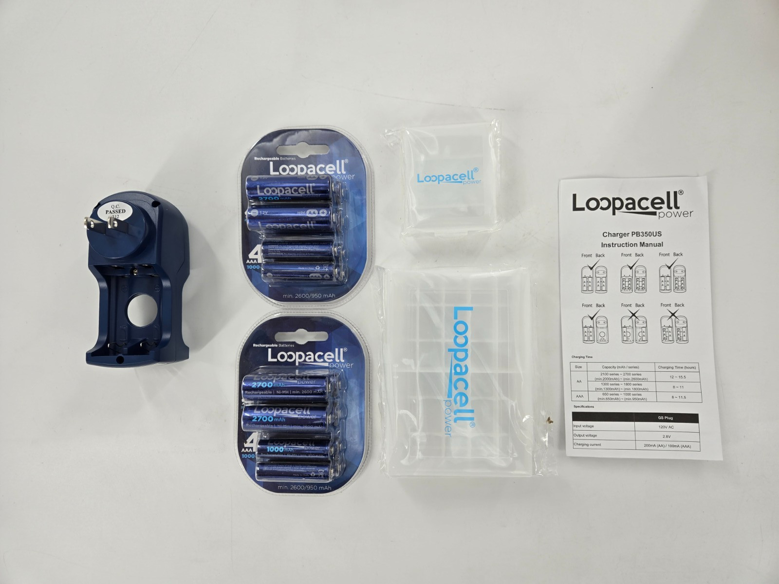 Best AA Rechargeable Batteries 8 AA 2700mAh And 8 AAA LOOPAC