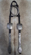 CUSTOM JR WENGER SILVER LOADED DOUBLE TUBE EAR SHOW HORSE HEADSTALL BRIDLE