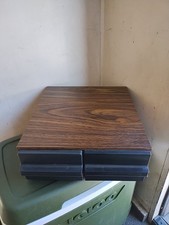 Vintage Two-Drawer Cassette Tape Holder 24 Tapes Storage Box Case Wood Grain 80s