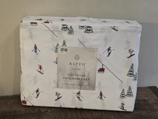 Aspen Home Full 4 Piece Sheet Set Winter Theme Skiing
