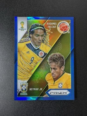 2014 Panini Prizm World Cup Matchups Radamel Falcao / Neymar JR Blue Prizm /199