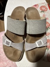 PAPILLIO DELLA WOMEN SLIPPERS ELASTIC BAND LIGHT GREY SZ 9/40