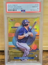 2025 Topps Finest Drake Baldwin #183 Gold Refractor /25 (RC) PSA 10