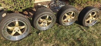 XXR Wheels 565 19x9.5 38 Offset Hyper Gold And Platinum Lip