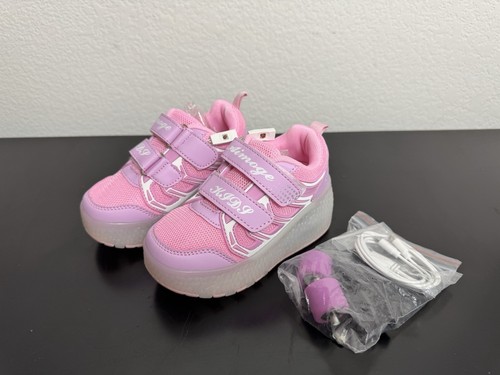 Kids LED Roller Skate Light Up Sneakers - Girls - Size EU 27 / US 10 - NEW