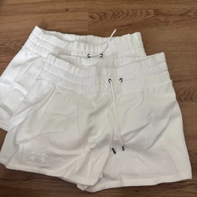New Lot of 2 UNDER ARMOUR women's UA PLAYBACK FLEECE SHORTS sz L white