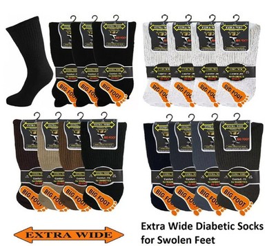 Herren Herren extrabreite Diabetiker Komfort Top sanfter Griff Socken Big Foot Größe 11-14