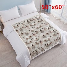 White Bear Throw Blanket for Couch Bed Soft Fluffy Fleece Blankets Gifts 50"x60"