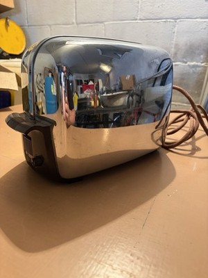Vintage Toaster Toastmaster Automatic Pop-Up Chrome 1950's Model 1B14 
