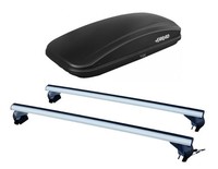 DachtrÄGer LP59+ Dachbox Crub 430 LT FÜR Audi A4 SW 2007-2015 MIT Reling