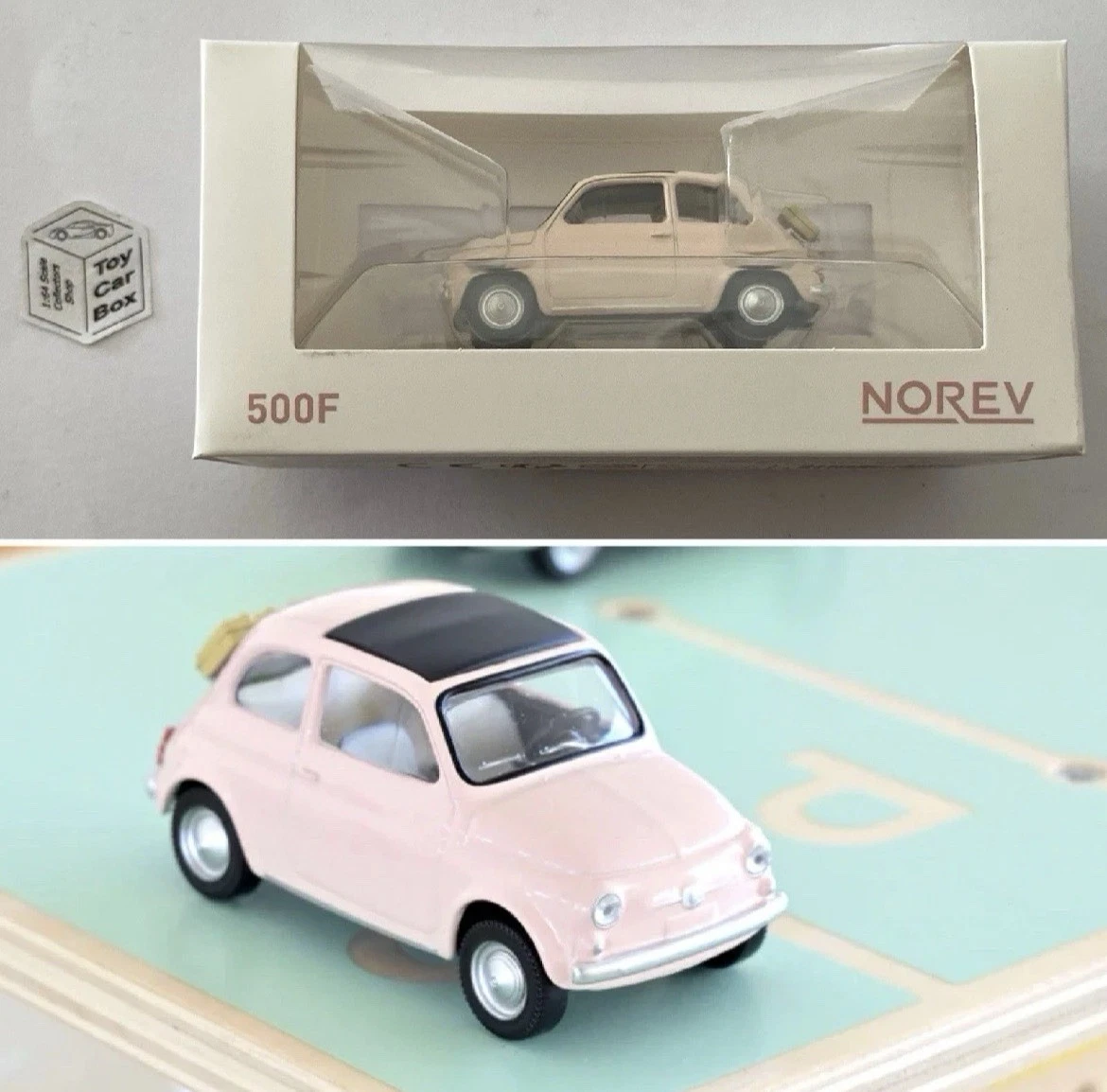 NOREV 1:43 Scale* - 1965 Fiat 500F (Pink - Jet Car - Box Not Perfect) O68g