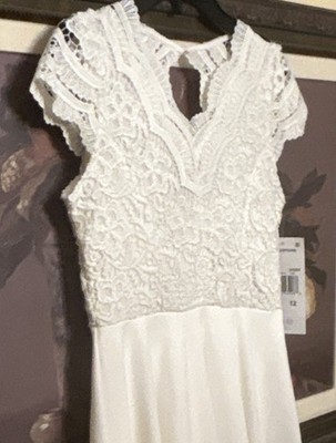 slim fit dress slacks Custom Made Round Neck Cap Sleeves Short Ivory Lace Prom Dress, Short –  jbydress main image 1
