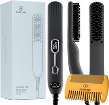 EDC - Premium Beard Straightener Brush - Professional Heated Straightening Comb
