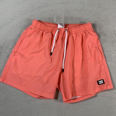 Third Wave Swim Trunks Shorts Mens Small Coral Pink Drawstring Quick Dry Beach