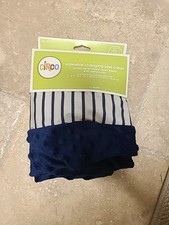 Cloud Island Baby Wipeable Changing Pad Cover Navy Blue w/ White Stripes