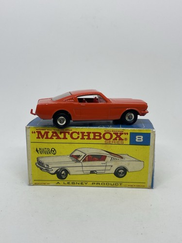 Matchbox Lesney Phantom #8 Custom Ford Mustang In Red Orange Nice Repro Box - Picture 4 of 6