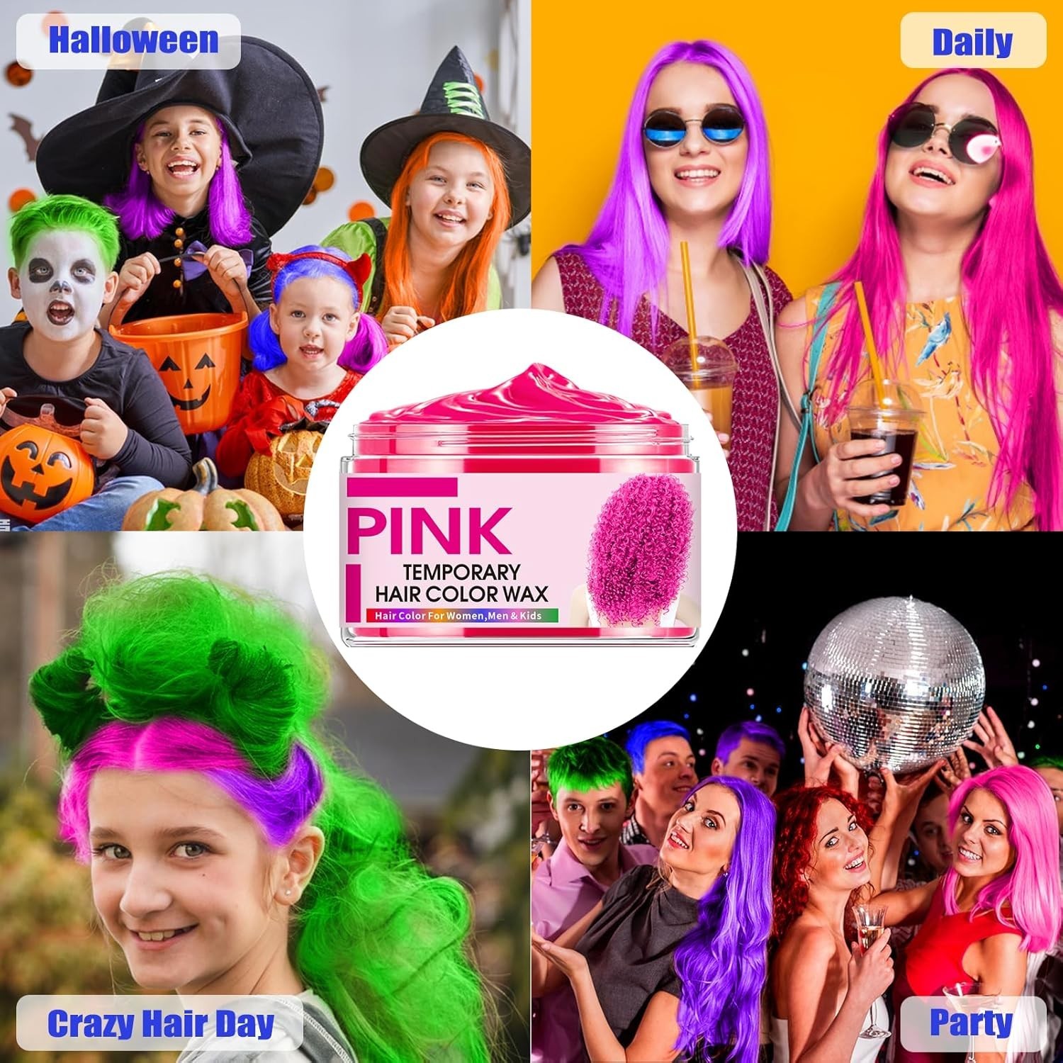6 Color Temporary Hair Wax DIY Hair Dye for Kids Teens Women Men