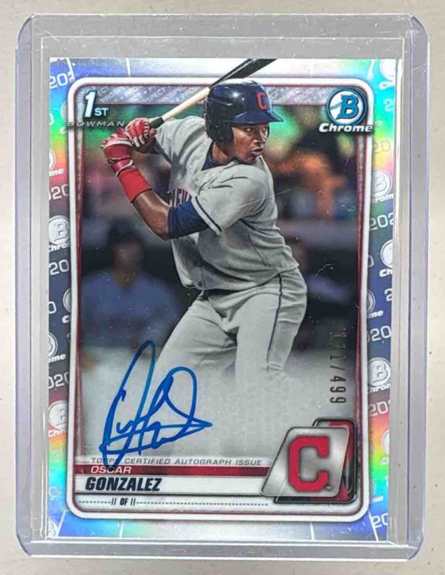 EL.223 Oscar Gonzalez 2020 Bowman #CPA-OG Refractor Chrome Prospect Auto /499