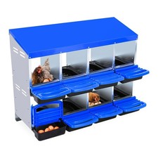 2-Tier Chicken Nesting Box,8 Compartment Metal Roll Away Nesting Box