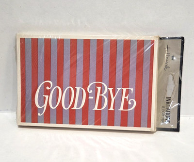 70's Vtg Hallmark ''GOOD-BYE'' Party Invitations Pack of 8 Retro New Sealed NOS