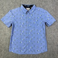 Camicia svizzera con bottoni incrociati taglia grande blu modello barca a vela