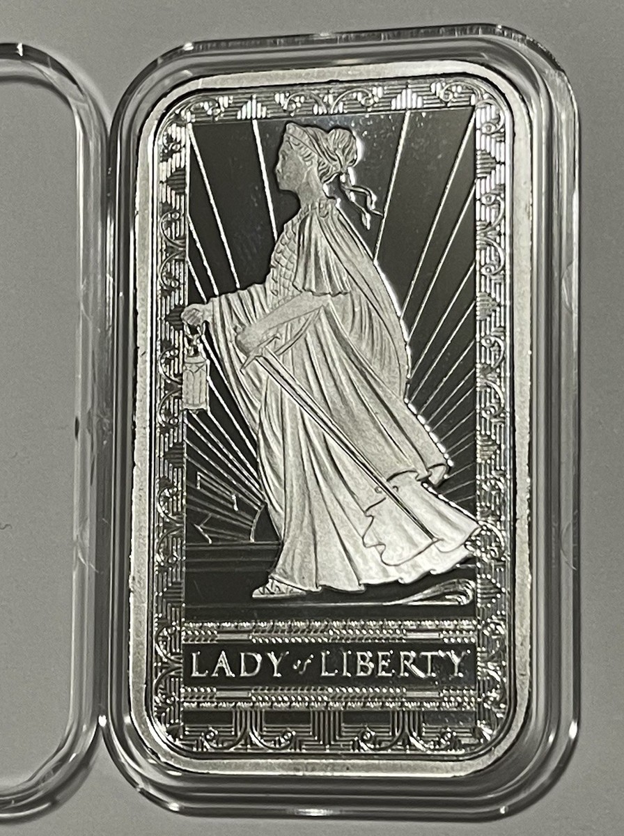 Lady of Liberty PAMP Rare Collector Bar 1 Troy Oz .999 Fine Silver