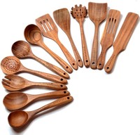 KüChenutensilien-Set 12-Teilig Holz Teakholz Kochutensilien HolzlöFfel Spatel