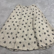 VTG Liz Claiborne Collection Skirt Womens 10P Beige Floral Midi Fairy Grunge