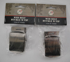 Rothco Chrome Web Belt Buckle with Belt Tip 2 BUCKLES - 4300