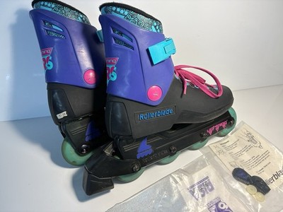Vintage Rollerblade Lightning TRS Inline Skates Size 7 With Sealed Manual Italy
