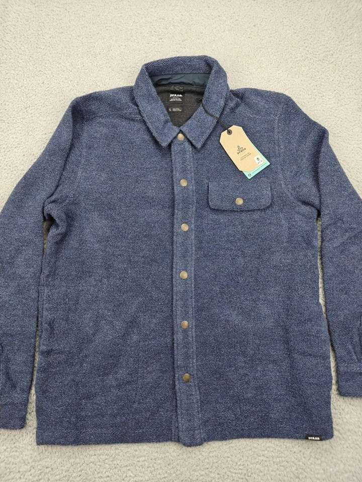prana 夹克男式大号暴风雨夜 Heather IncrediWool Overshirt 修身版型 — 第 2/4 张图片
