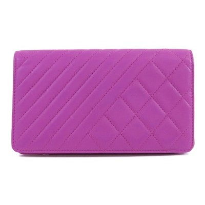 シャネル　ロングウォレット　パープル CHANEL CC Boy Long Wallet Lambskin Leather Purple | eBay