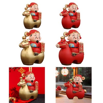 Cai Shen Statue, chinesische Feng Shui Skulptur für Schrank/Kamin