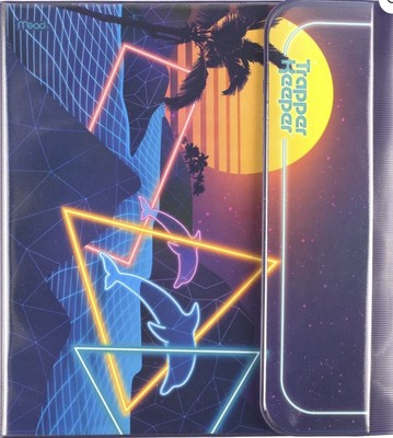 Mead Trapper Keeper 1.5'' Binder Notebook Retro Dolphin Glow Beach 3 Rings  NEW