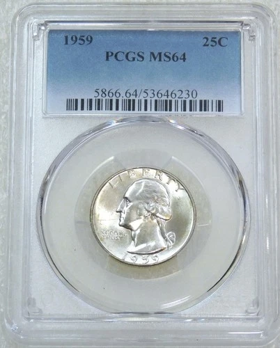 1959 Washington Silver Quarter PCGS MS64 Frosty White New Holder #CB4Z