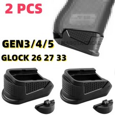 2 PIEZAS para Glock G26 G27 G33 Gen 3-4-5 Placa de agarre extendido Almohadilla de revista +1/+2 RD