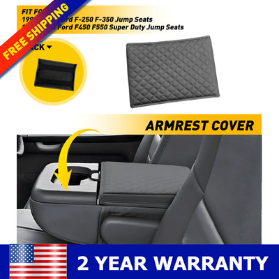 For 1999-2010 Ford Super Duty Gray Middle Console Armrest for Jump Seats AUXITO