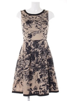 OASIS A-Linien Kleid Damen Kleid Gr. DE 34 schwarz-nude Business-Look