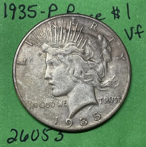 1935 Peace Dollar $1 Vf Very Fine Silver US Coin