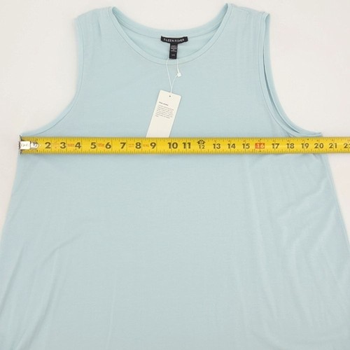 Eileen Fisher Fine Jersey Crew Neck Tank Top Womens Size Large Blue Quiet Luxury - Picture 5 of 7