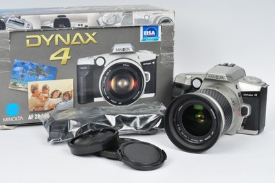 Minolta Dynax 4 analoge Kleinbild-Spiegelreflexkamera verpackt mit 28-100 mm Sony kompatiblem Objektiv