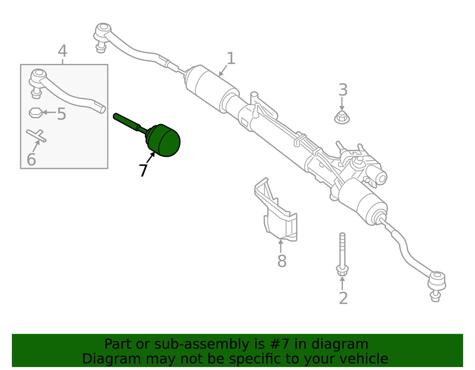 OEM NUEVO Engranaje de dirección interior delantero derecho/izquierdo Tie Rod End Pathfinder D85213KA0A Foto 3 de 3