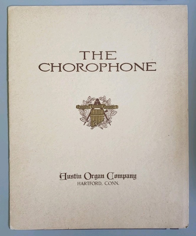 Antique Austin Organ Co Chorophone advert. booklet c.1916, art nouveau design