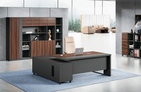 Grau-Brauner BüRotisch LuxuriöSer Eckschreibtisch Designer Holz MöBel
