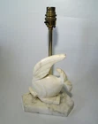 Vintage Alabaster Angel Fish Table Lamp, Marble Base