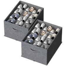 2 Pack Shoe Organizer for Closet,Foldable Shoe Organizer,Fits up to 24 Pairs,...